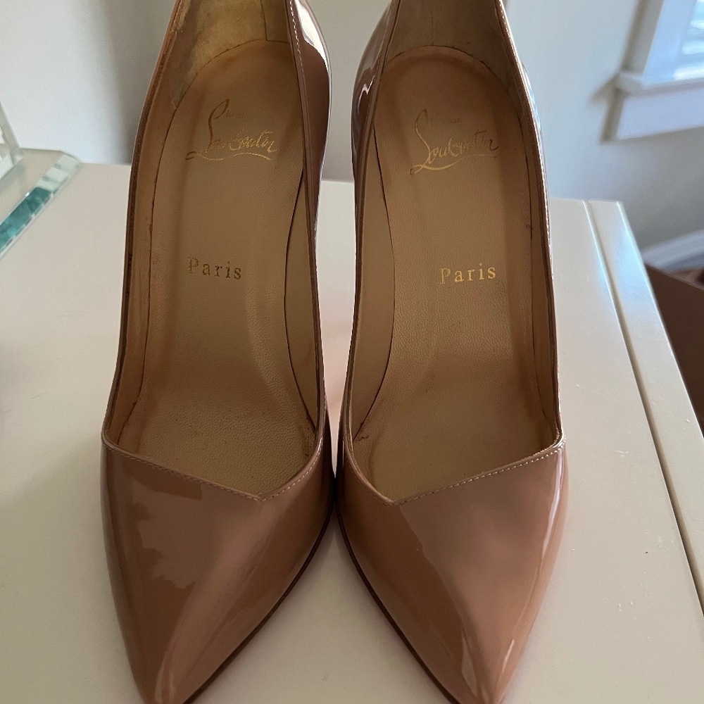 Christian Louboutin Pigalle Patent Nude Pumps Gem